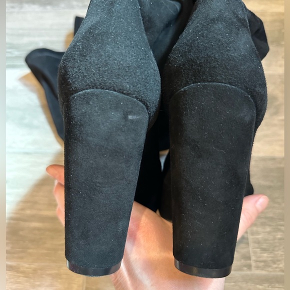 STUART WEITZMAN Vidaland 100MM Suede Over-the-Knee Boots, black, size 7.5 - Picture 7 of 12